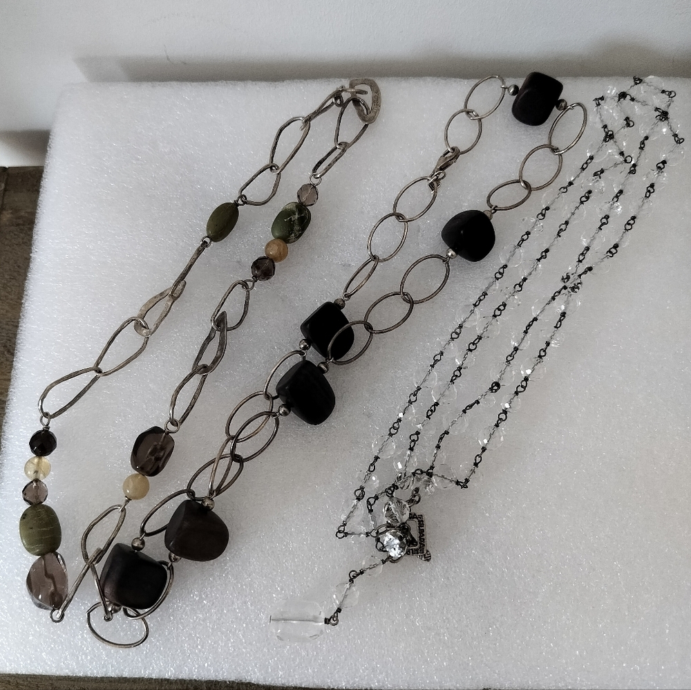 Lot Of Silpada  Sterling Sirler & Black Bead Women's Necklace